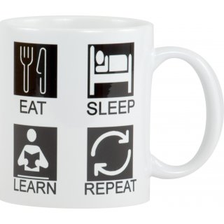 Eat Sleep Learn Repeat Kaffeetasse