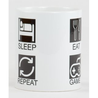 Eat Sleep Game Repeat Kaffeetasse